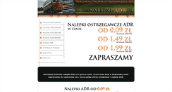 Desktop Screenshot of nalepki-adr.pl